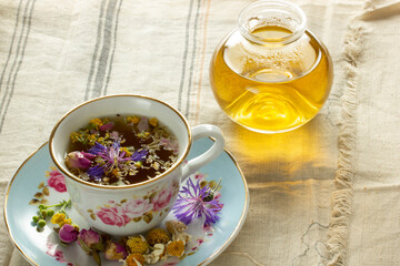 herbal tea made from various flowers
