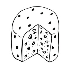 Panettone vector illustration, hand drawing doodle