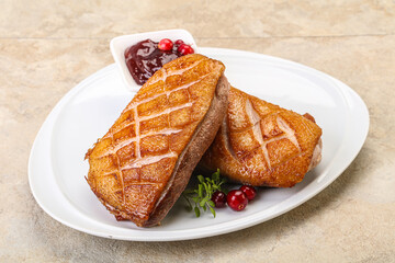 Roasted duck breast with sauce