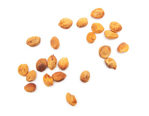 Dried apricot on a white background.