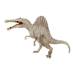 Spinosaurus isolated on white. Gray inosaur-predator. Watercolor illustration. Perfect for children things