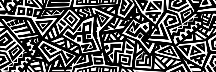 Unique Geometric Vector Seamless Pattern made in ethnic style. Aztec textile print. African traditional design. Creative boho pattern. Perfect for site backgrounds, wrapping paper and fabric design.