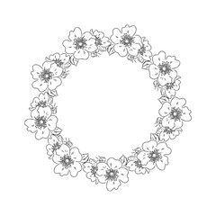 Hand drawn vector illustration. Vintage decorative laurel wreath. Tribal design elements. Perfect for invitations, greeting cards, quotes, blogs, posters and more. Save the date