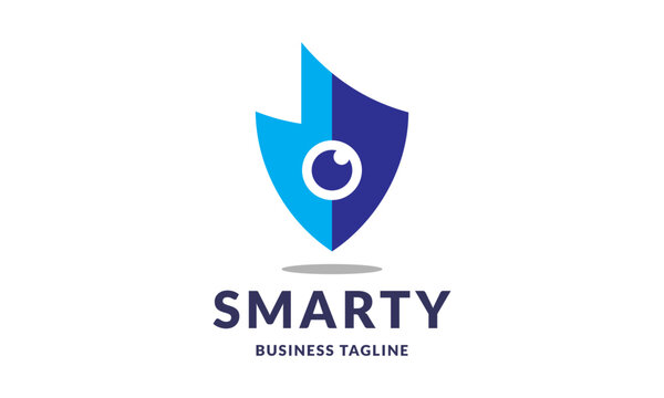 Smart Eye Security Logo Design Vector Icon Symbol Illustration.