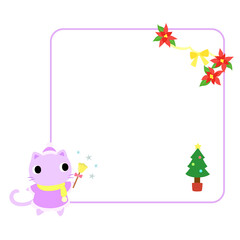 冬のネコアイコン　フレーム＋装飾付