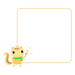 冬のリスアイコン　フレーム付