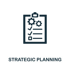 Strategic Planning icon. Monochrome sign from work ethic collection. Creative Strategic Planning icon illustration for web design, infographics and more