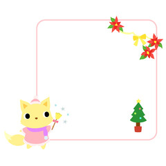 冬のキツネアイコン　フレーム＋装飾付