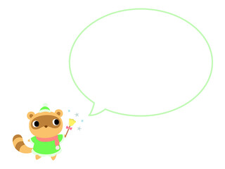 冬のタヌキアイコン　吹き出し付