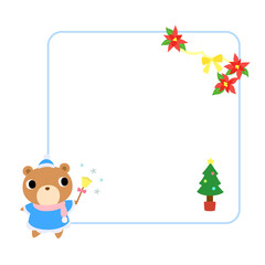 冬のクマアイコン　フレーム＋装飾付