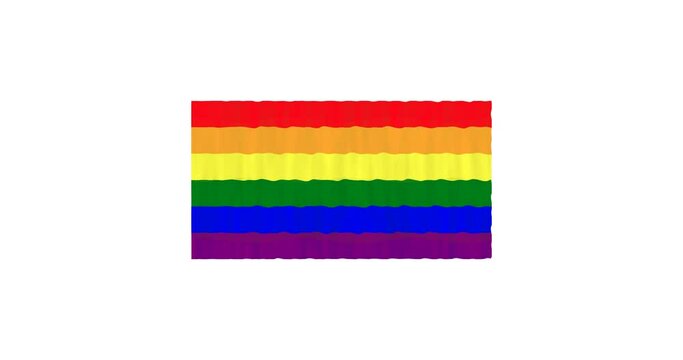 Flag, lgbt, rainbow animation. Motion graphic design. Alpha channel.