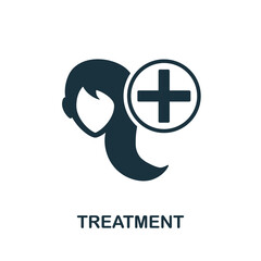 Treatment icon. Monochrome sign from hairdresser collection. Creative Treatment icon illustration for web design, infographics and more