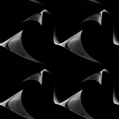 Seamless abstract fractal black-white pattern on a dark background
