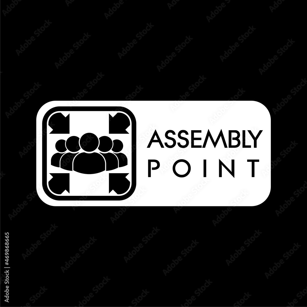 Poster assembly meeting point icon isolated on dark background
