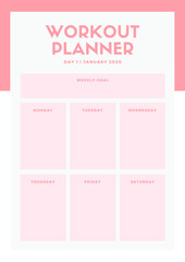 Fototapeta premium Pink Floral Illustration Workout Planner