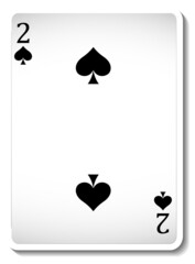 Two of Spades Playing Card Isolated