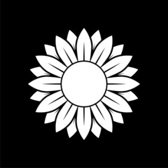 Sunflower icon isolated on dark background