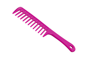 pink, female hairbrush isolated on white background.