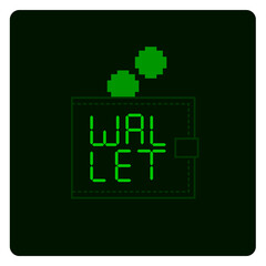 Digital wallet icon vector with editable strokes