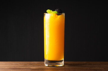 Frozen tequila based cocktail with mango. Selective focus. Shallow depth of field.