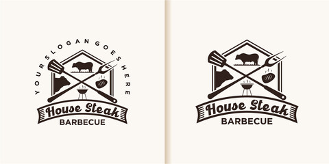 Fototapeta na wymiar vintage steak house logo inspiration