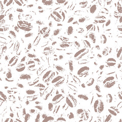 creative coffee beans on a white background. seamless texture. Abstract vector pattern.