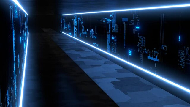 ネオン トンネル VJ サイバー空間 クラブ 青 [ループ対応] [別Verあり]