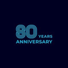 Obraz premium 80 year anniversary logo design. vector - template - illustration