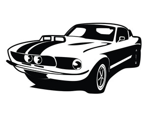 isolated american muscle car illustration vector - obrazy, fototapety, plakaty
