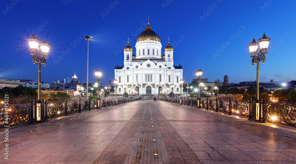 Wall mural City Moscow main Orthodox Church of Russia Cathedral of Christ the Saviour, Russia