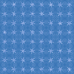 Ice snowflakes. Blue shades. Christmas and New Years pattern. Seamless texture.