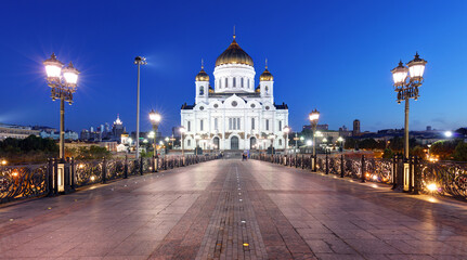 Fototapeta na wymiar City Moscow main Orthodox Church of Russia Cathedral of Christ the Saviour, Russia