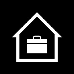 Working at home icon isolated on dark background