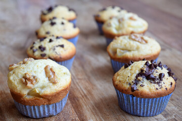 variety of homemade muffins