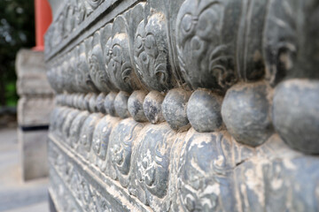 Rock carving, architectural landscape, Beihai Park, Beijing