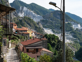 Colonnata, a village of Carrara, on the Slopes of the Apuan Alps, known throughout the World for...