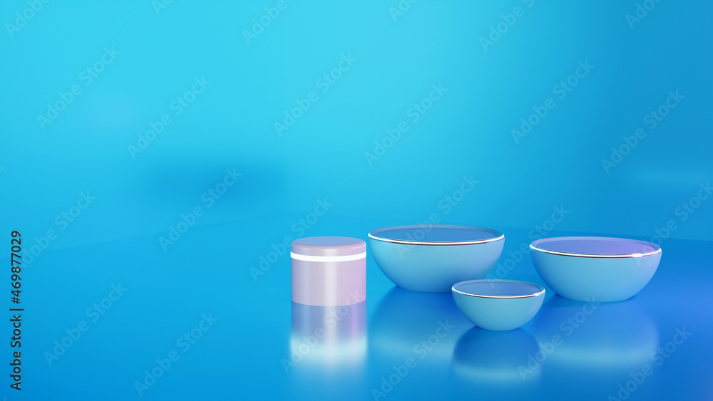 Aufkleber modeling platform, 3d rendering, futuristic abstraction of geometric shapes