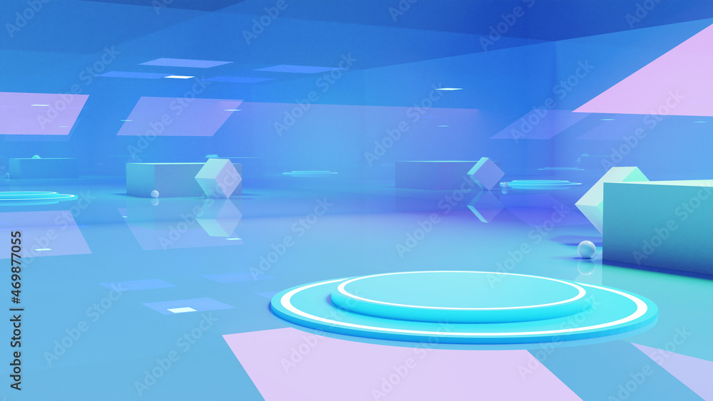 Aufkleber 3d rendering, futuristic abstraction of geometric shapes.