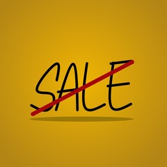Buy nothing day text typography vector with red strikethrough in yellow background.Vector illustration.