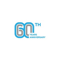 60 year anniversary logo design. vector - template - illustration