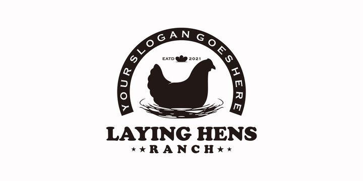 Vintage Laying Hens Logo,ranch Logo Reference