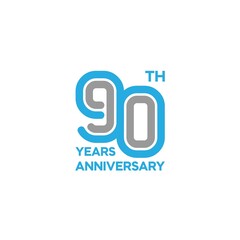 90th anniversary logo design. vector - template - illustration