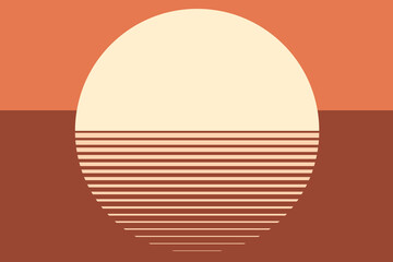 Sunset aesthetic background vector in orange