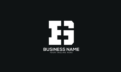 Alphabet EG or GE abstract monogram vector logo template