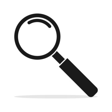 Loupe icon, magnifying glass, loupe icon isolated on white background. Cartoon illustration.