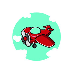 Obraz na płótnie Canvas cute classic air plane