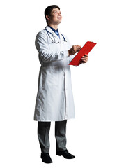 Doctor with tablet for documents
