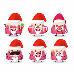Santa Claus emoticons with strawberry pudding cake cartoon character