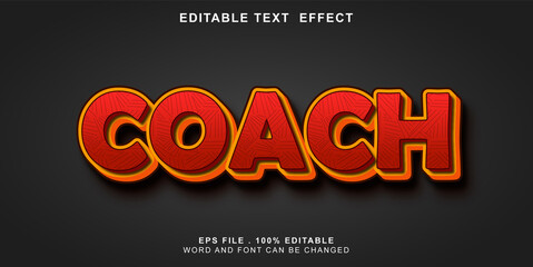 text effect editable coach
