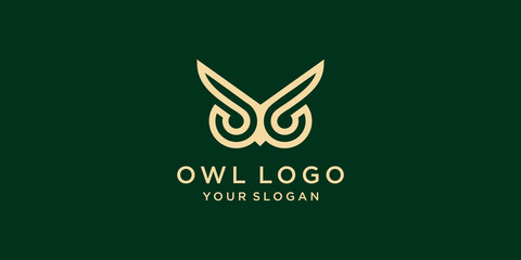 Simple modern owl logo Premium Vector
